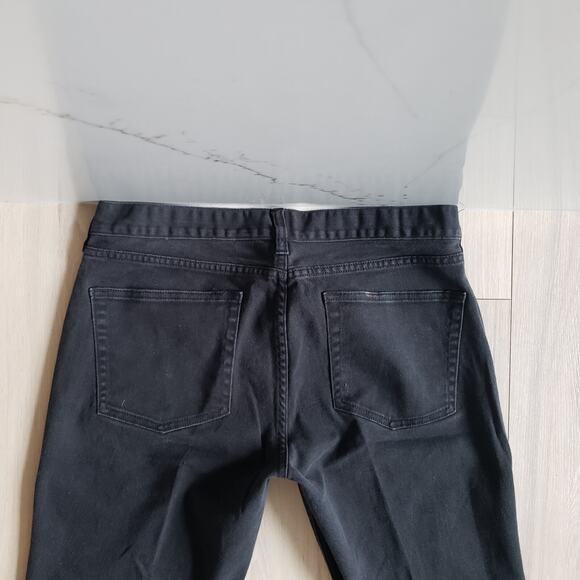 J Crew Jeans Womens 32R Matchstick Black Straight Leg Stretch Dark Wash Denim - Picture 8 of 9